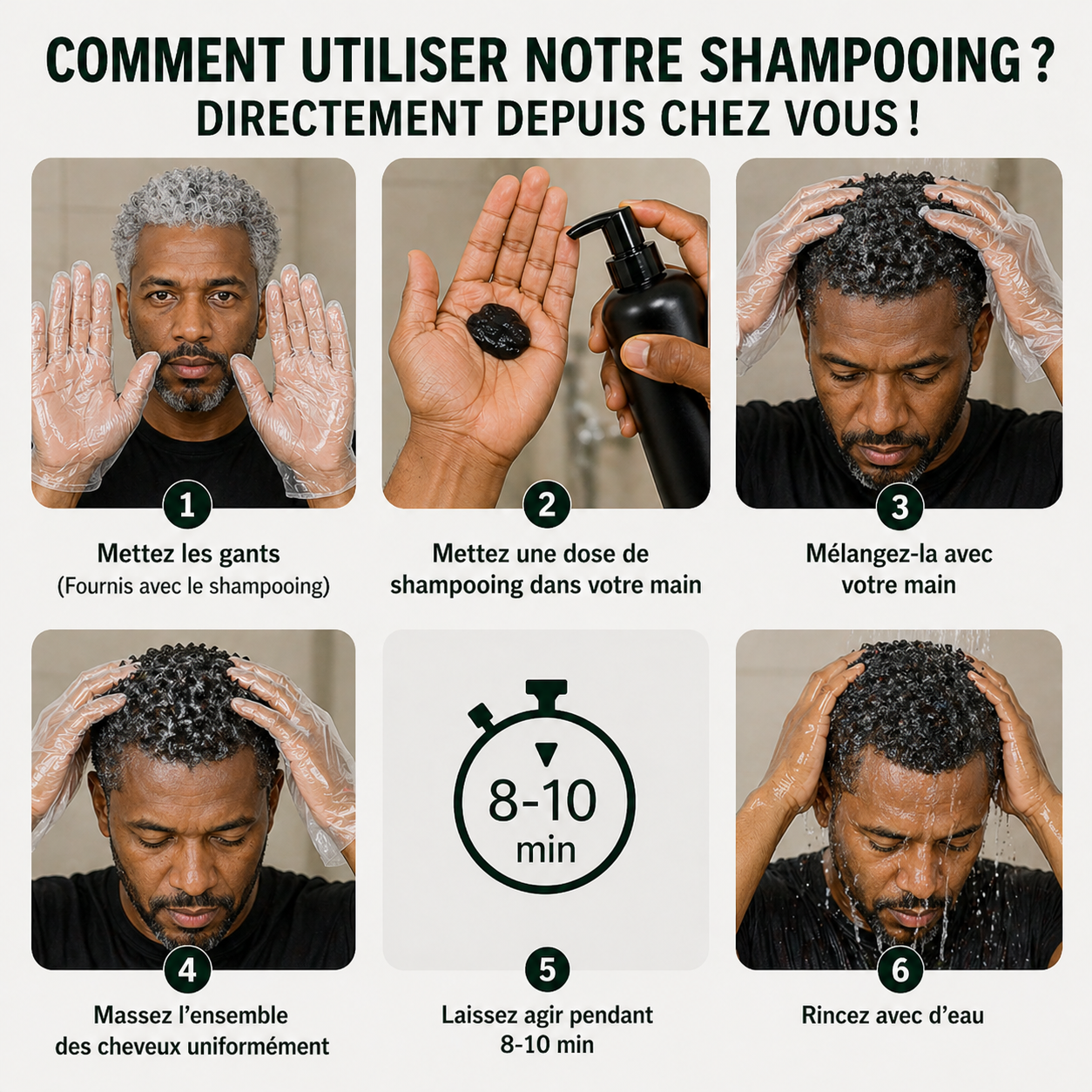 DISAAR Shampooing Anti-Cheveux Blancs - Résultat Visible en 10 Minutes ✨