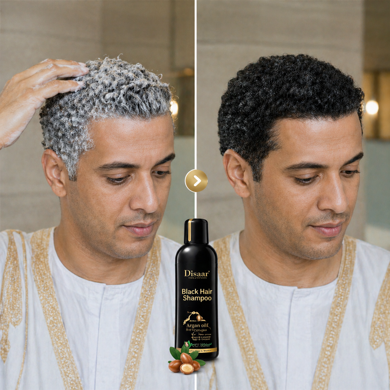 DISAAR Shampooing Anti-Cheveux Blancs - Résultat Visible en 10 Minutes ✨